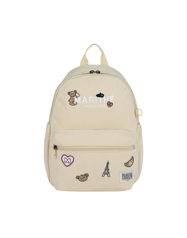 마리떼 키즈 마리떼 키즈 KIDS ALLOVER BEAR WAPPEN BACKPACK beige 착용컷