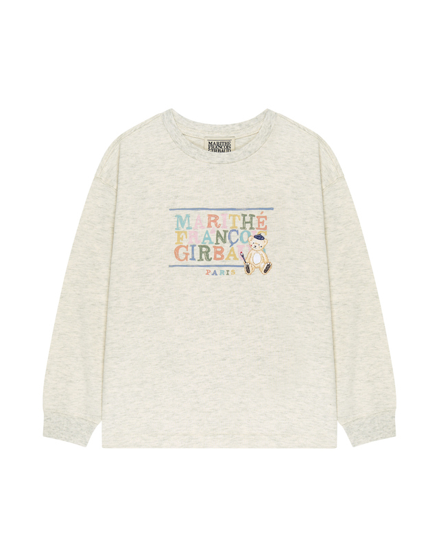 마리떼 키즈 마리떼 키즈 KIDS BEAR GRAPHIC LONG SLEEVE oatmeal 착용컷