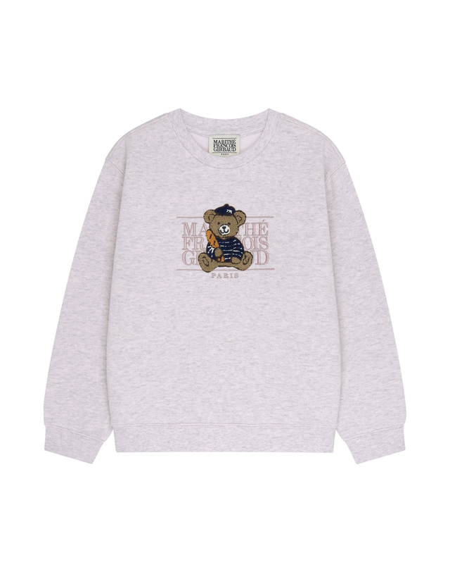 마리떼 키즈 마리떼 키즈 KIDS BREAD BEAR CLASSIC LOGO SWEATSHIRT baby pink 착용컷