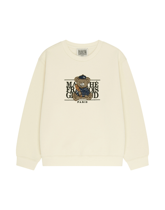 마리떼 키즈 마리떼 키즈 KIDS BREAD BEAR CLASSIC LOGO SWEATSHIRT light beige 착용컷