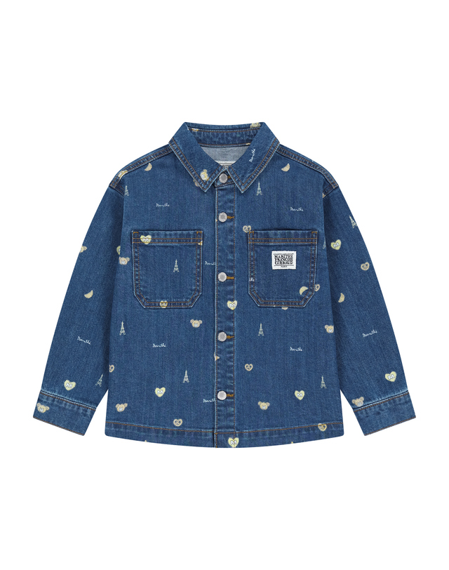 마리떼 키즈 마리떼 키즈 KIDS PRINTED DENIM JACKET dark blue 착용컷