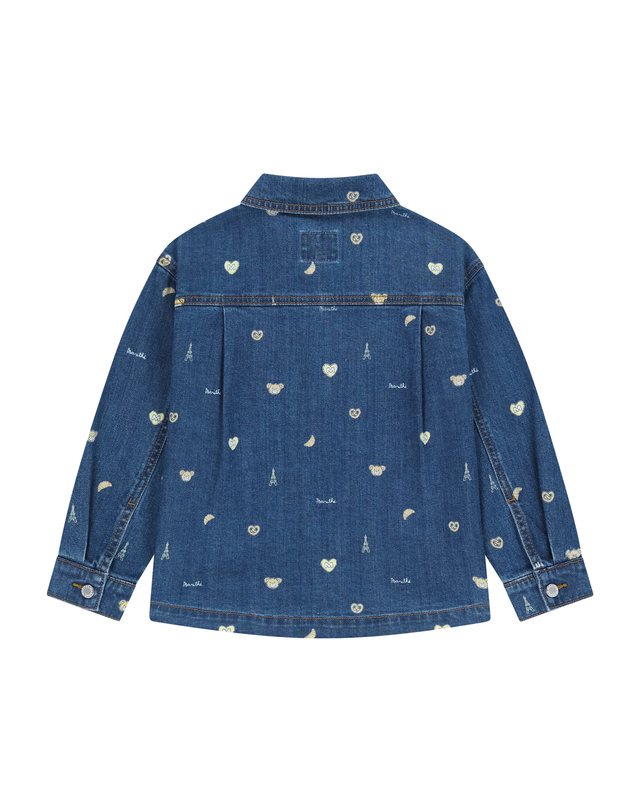 마리떼 키즈 마리떼 키즈 KIDS PRINTED DENIM JACKET dark blue 착용컷