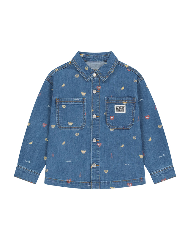 마리떼 키즈 마리떼 키즈 KIDS PRINTED DENIM JACKET blue 착용컷
