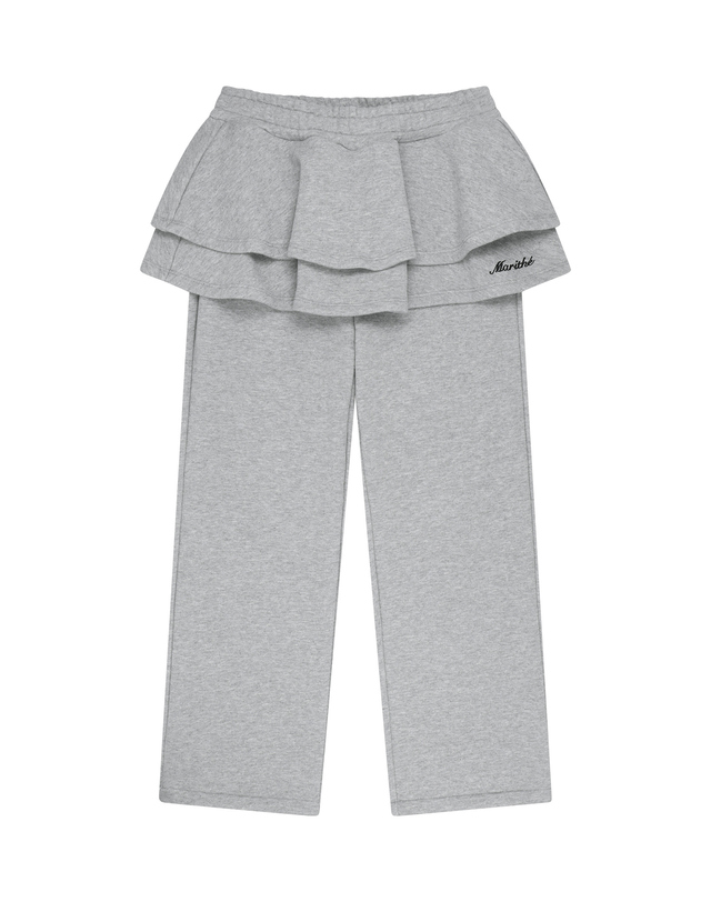 마리떼 키즈 마리떼 키즈 KIDS W RUFFLE SKIRT PANTS heather gray 착용컷