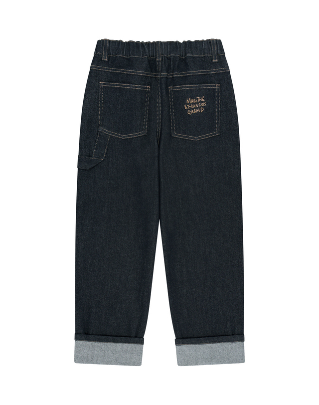 마리떼 키즈 마리떼 키즈 KIDS OUTSTITCH ROLL-UP DENIM PANTS indigo 착용컷