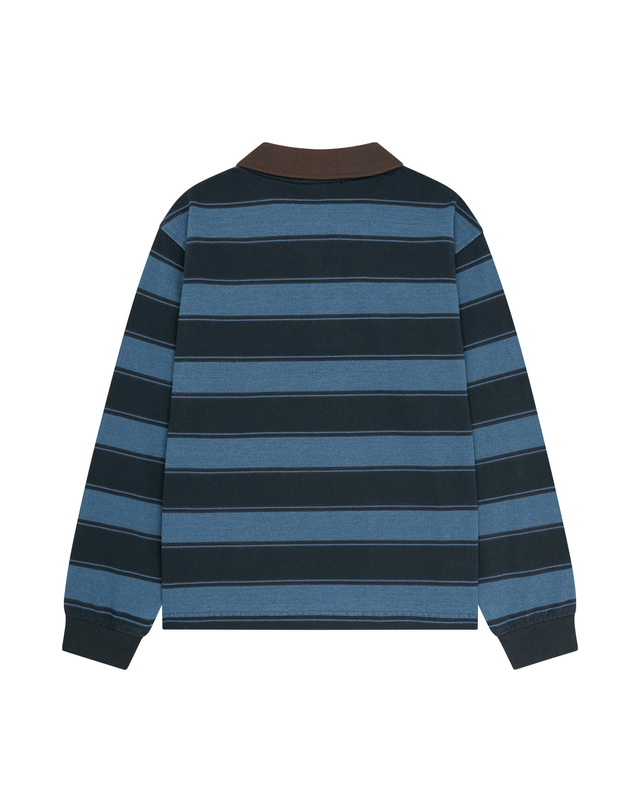 마리떼 키즈 마리떼 키즈 KIDS MICRO CLASSIC LOGO STRIPED COLLAR LONG SLEEVE TEE navy 착용컷
