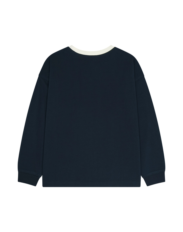마리떼 키즈 마리떼 키즈 KIDS CLASSIC LOGO LONG SLEEVE RINGER TEE navy 착용컷