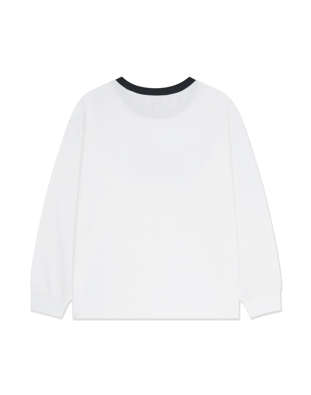 마리떼 키즈 마리떼 키즈 KIDS CLASSIC LOGO LONG SLEEVE RINGER TEE white 착용컷