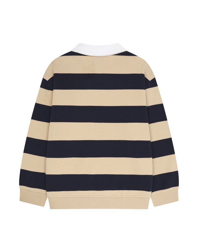 마리떼 키즈 마리떼 키즈 KIDS MICRO CLASSIC LOGO RUGBY STRIPE SWEATSHIRT navy 착용컷