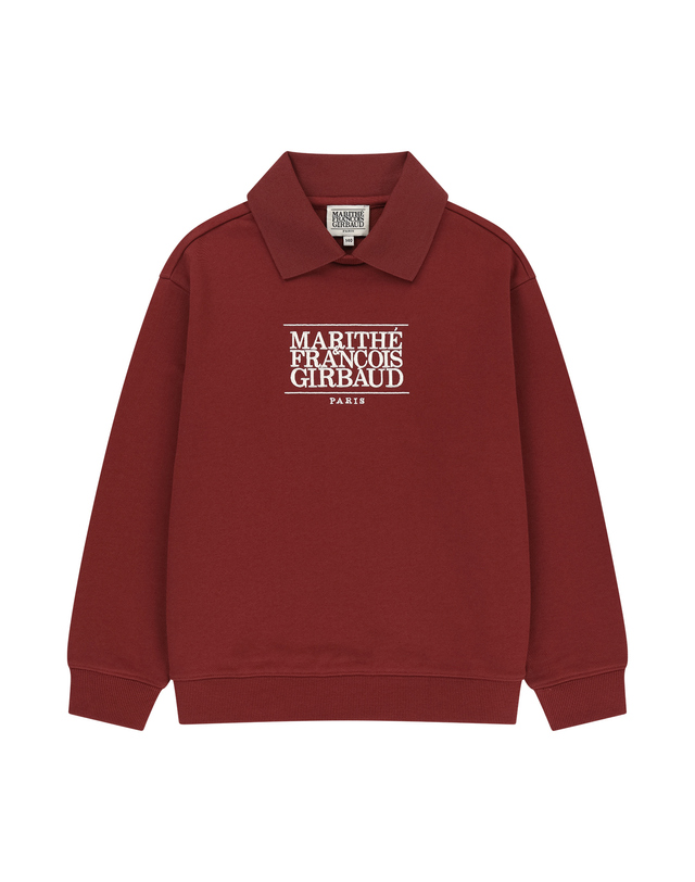 마리떼 키즈 마리떼 키즈 KIDS CLASSIC LOGO COLLAR SWEATSHIRT red 착용컷