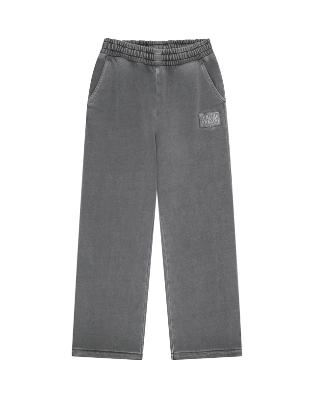 마리떼 키즈 마리떼 키즈 KIDS CLASSIC LOGO APPLIQUE DYEING PANTS charcoal 착용컷
