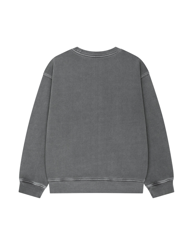 마리떼 키즈 마리떼 키즈 KIDS CLASSIC LOGO APPLIQUE DYEING SWEATSHIRT charcoal 착용컷