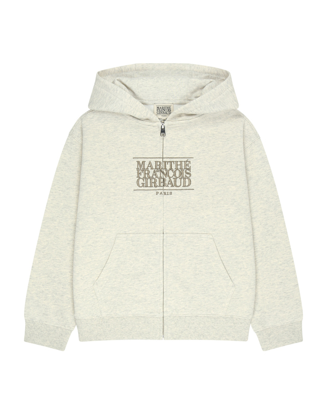 마리떼 키즈 마리떼 키즈 KIDS CLASSIC LOGO EMBROIDERY HOODIE ZIP-UP oatmeal 착용컷