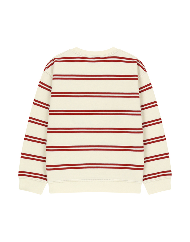 마리떼 키즈 마리떼 키즈 KIDS STRIPED DOODLE BEAR SWEATSHIRT red 착용컷