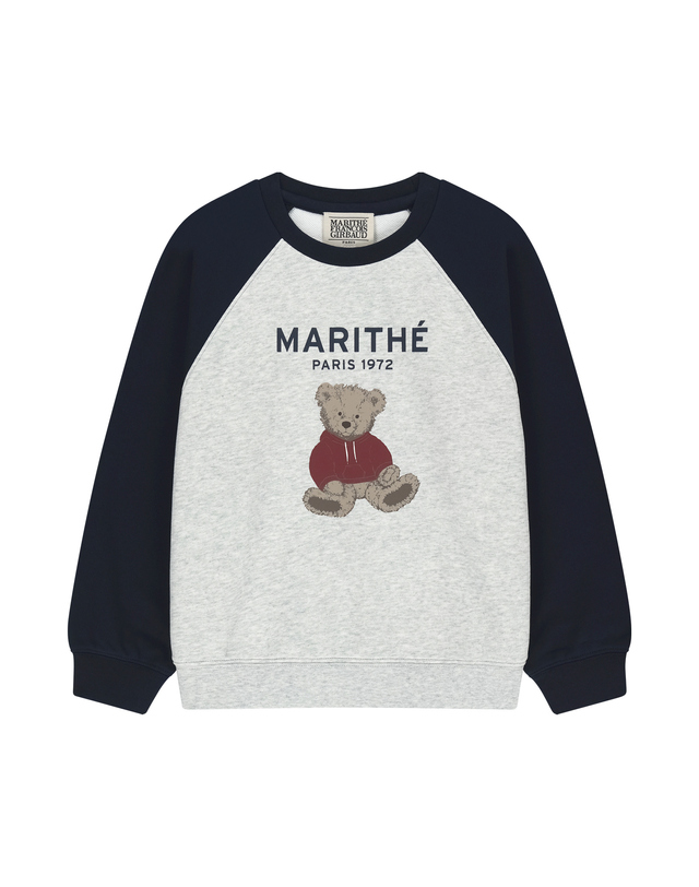 마리떼 키즈 마리떼 키즈 KIDS RAGLAN BEAR GRAPHIC SWEATSHIRT navy 착용컷