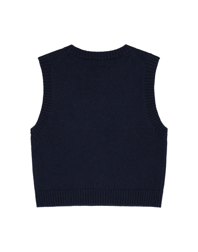 마리떼 키즈 마리떼 키즈 KIDS BEAR CLASSIC LOGO KNIT VEST navy 착용컷