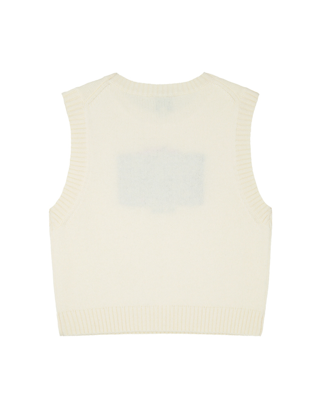 마리떼 키즈 마리떼 키즈 KIDS BEAR CLASSIC LOGO KNIT VEST cream 착용컷