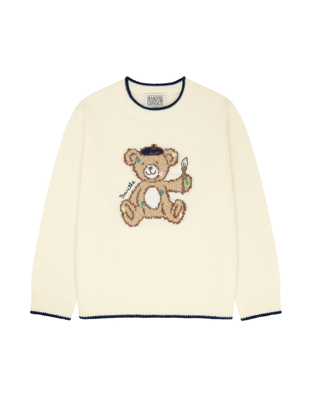 마리떼 키즈 마리떼 키즈 KIDS BEAR KNIT PULLOVER ivory 착용컷