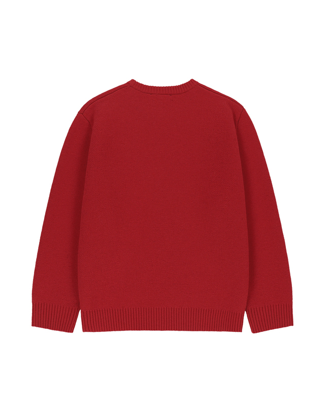 마리떼 키즈 마리떼 키즈 KIDS BEAR CLASSIC LOGO KNIT PULLOVER red 착용컷