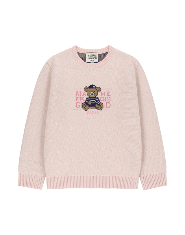 마리떼 키즈 마리떼 키즈 KIDS BEAR CLASSIC LOGO KNIT PULLOVER pink 착용컷