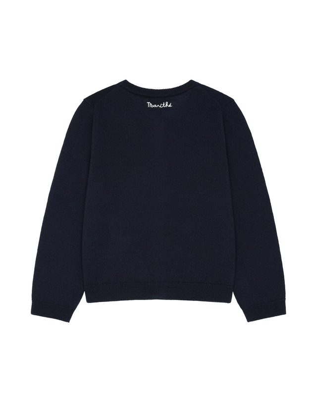 마리떼 키즈 마리떼 키즈 KIDS W GRAPHIC KNIT CARDIGAN navy 착용컷