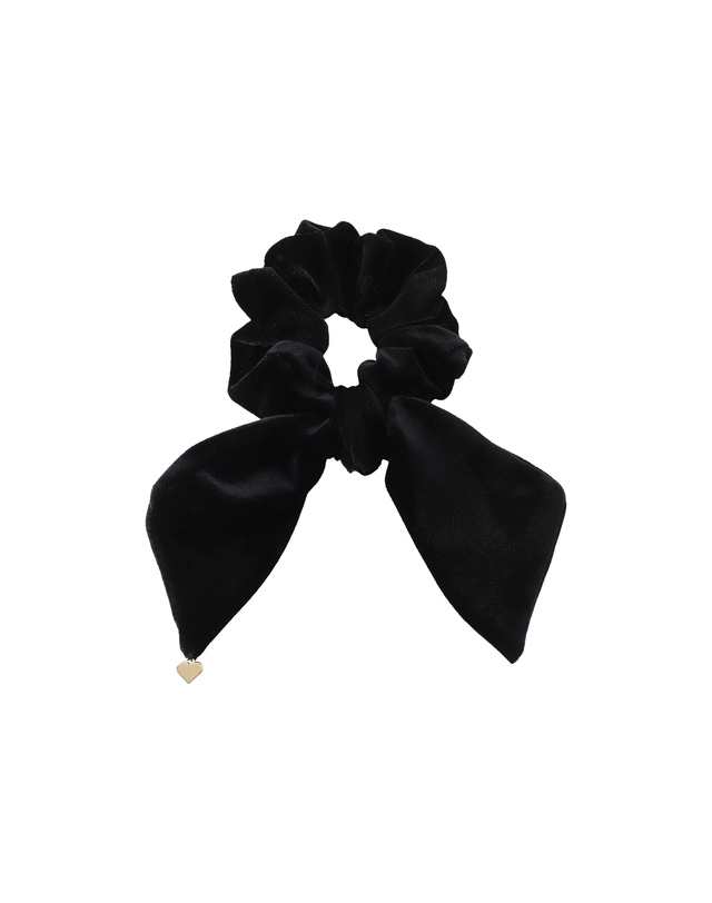 마리떼 키즈 마리떼 키즈 KIDS VELVET RIBBON SCRUNCHIE black 착용컷