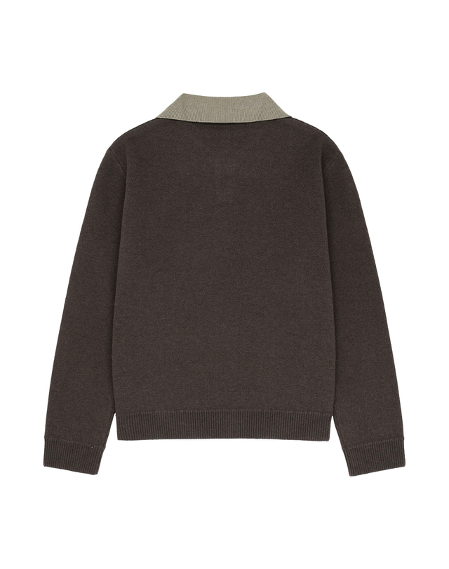 마리떼 키즈 마리떼 키즈 KIDS CLASSIC LOGO COLLAR PULLOVER brown 착용컷