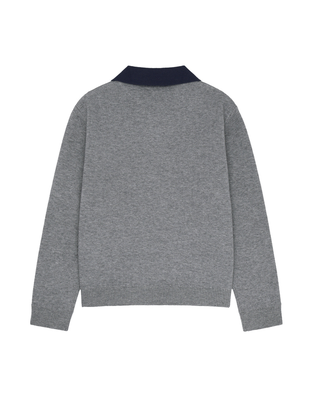 마리떼 키즈 마리떼 키즈 KIDS CLASSIC LOGO COLLAR PULLOVER melange gray 착용컷