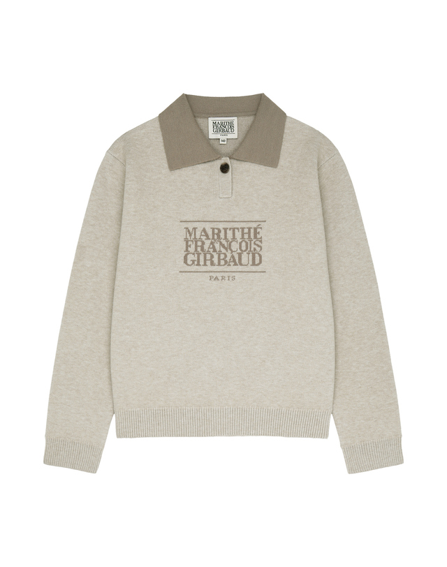 마리떼 키즈 마리떼 키즈 KIDS CLASSIC LOGO COLLAR PULLOVER light beige 착용컷