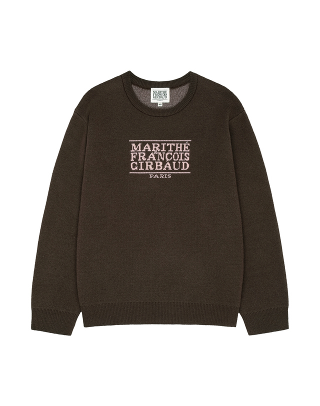 마리떼 키즈 마리떼 키즈 KIDS CLASSIC LOGO KNIT PULLOVER brown 착용컷