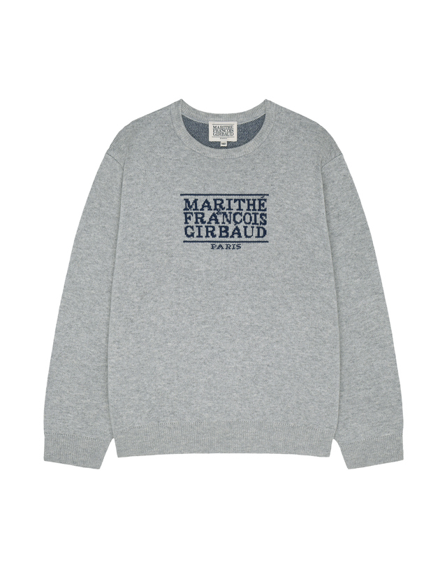 마리떼 키즈 마리떼 키즈 KIDS CLASSIC LOGO KNIT PULLOVER heather gray 착용컷