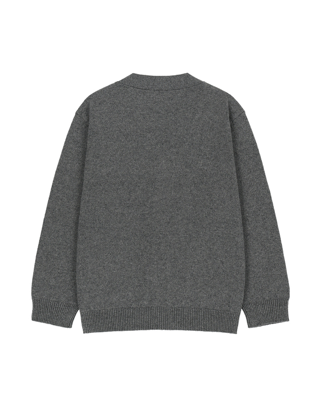 마리떼 키즈 마리떼 키즈 KIDS MICRO CLASSIC LOGO CARDIGAN charcoal 착용컷