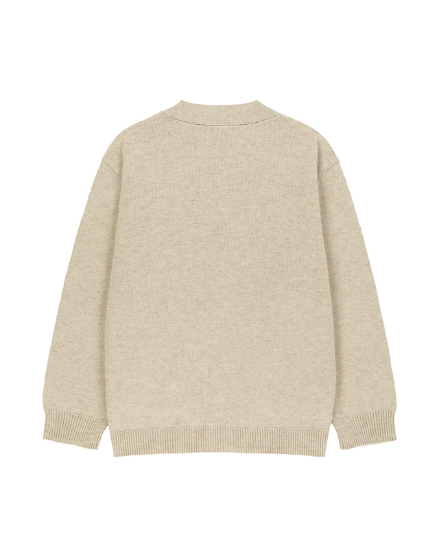 마리떼 키즈 마리떼 키즈 KIDS MICRO CLASSIC LOGO CARDIGAN oatmeal 착용컷