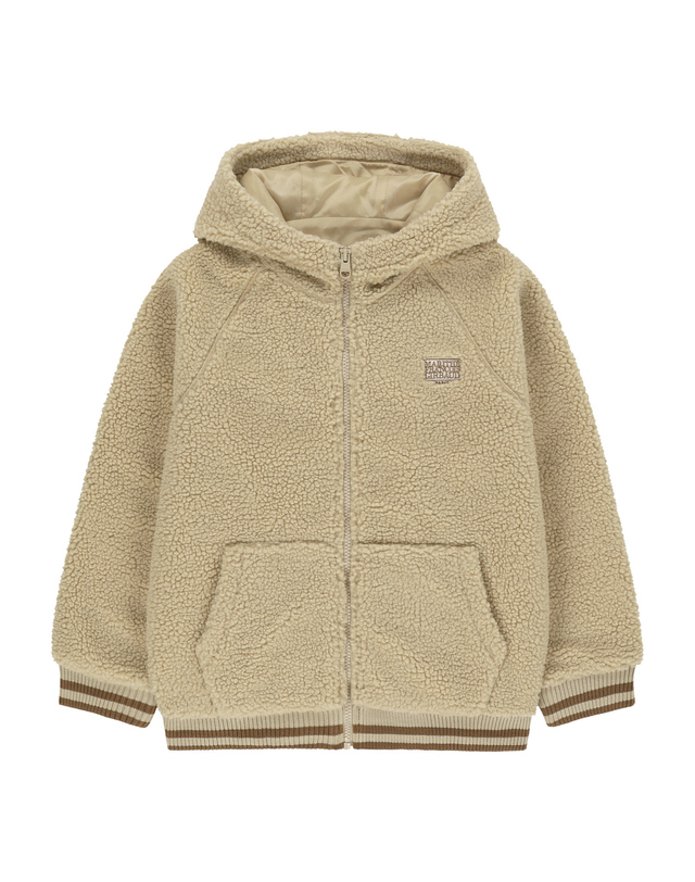 마리떼 키즈 마리떼 키즈 KIDS CLASSIC LOGO HOODED FLEECE JACKET light beige 착용컷