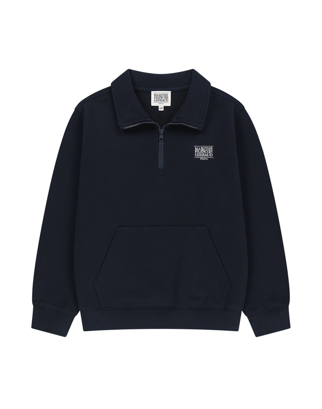 마리떼 키즈 마리떼 키즈 KIDS CLASSIC LOGO HALF-ZIP SWEATSHIRT navy 착용컷