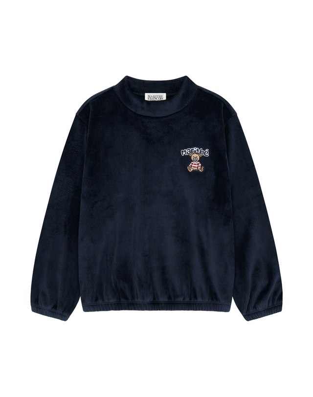 마리떼 키즈 마리떼 키즈 KIDS VELOUR SWEATSHIRT navy 착용컷