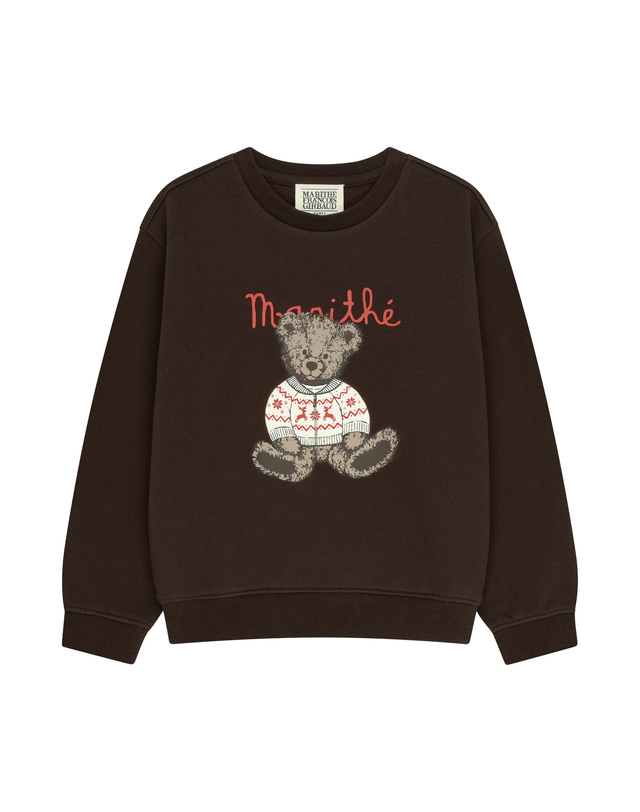 마리떼 키즈 마리떼 키즈 KIDS NORDIC BEAR SWEATSHIRT (BRUSHED) brown 착용컷