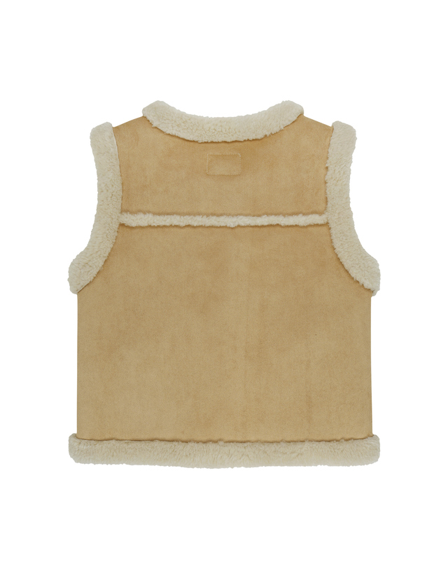 마리떼 키즈 마리떼 키즈 KIDS SHEARLING VEST beige 착용컷