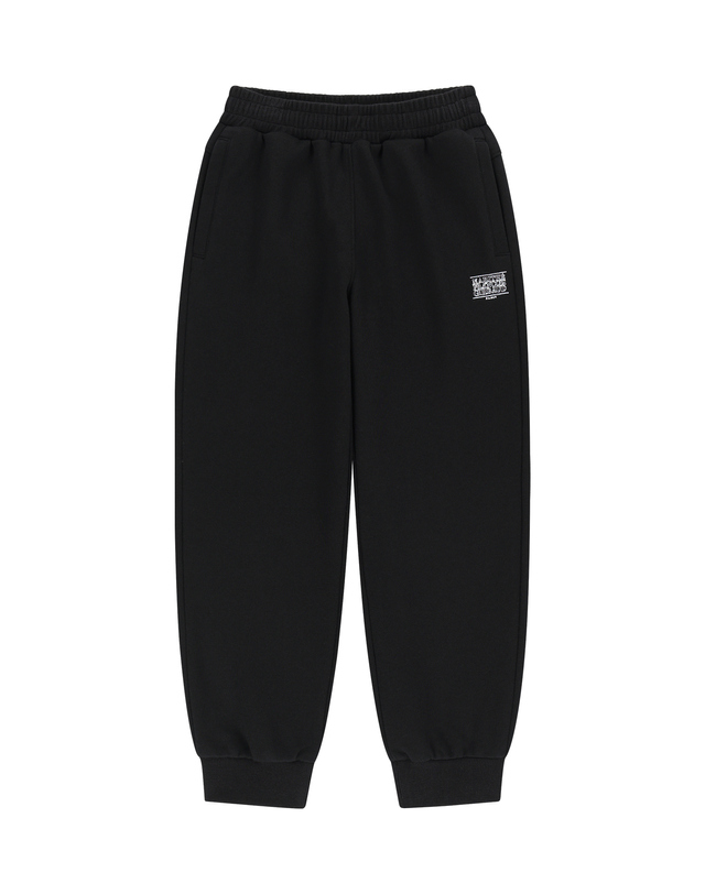 마리떼 키즈 마리떼 키즈 KIDS DOODLE CLASSIC LOGO SWEAT PANTS (BRUSHED) black 착용컷