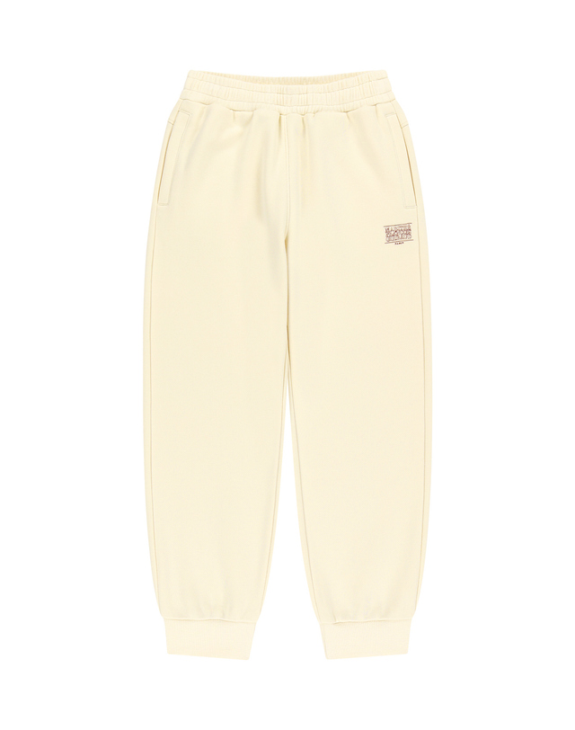 마리떼 키즈 마리떼 키즈 KIDS DOODLE CLASSIC LOGO SWEAT PANTS (BRUSHED) light beige 착용컷