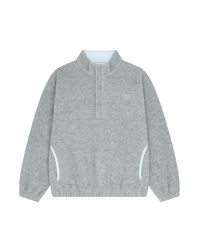 마리떼 키즈 마리떼 키즈 KIDS MICRO CLASSIC LOGO FLEECE ANORAK heather gray 착용컷