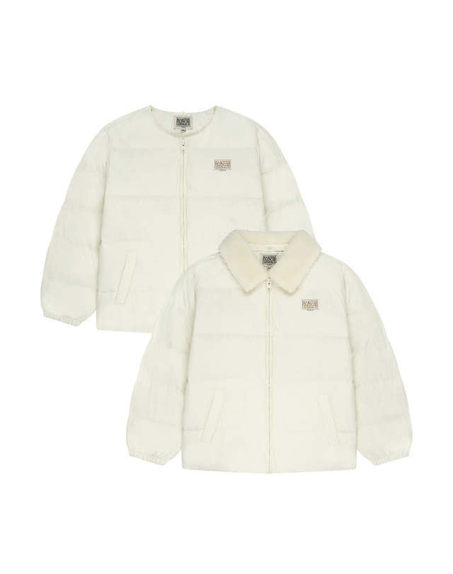 마리떼 키즈 마리떼 키즈 KIDS DETACHABLE COLLAR LIGHT DOWN JACKET ivory 착용컷