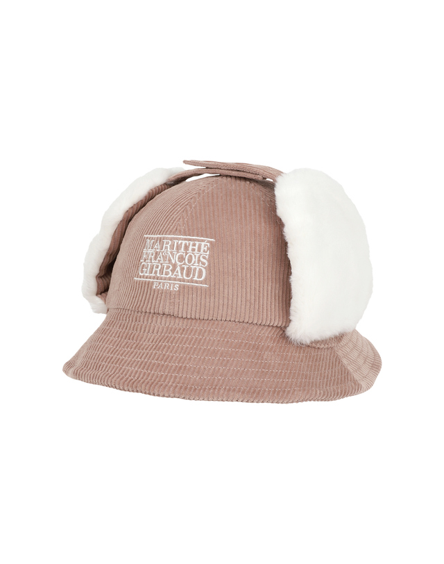 마리떼 키즈 마리떼 키즈 KIDS SMALL CLASSIC LOGO CORDUROY BUCKET HAT pink 착용컷