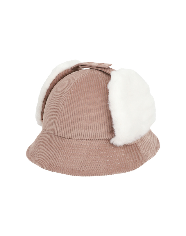 마리떼 키즈 마리떼 키즈 KIDS SMALL CLASSIC LOGO CORDUROY BUCKET HAT pink 착용컷