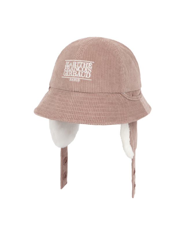 마리떼 키즈 마리떼 키즈 KIDS SMALL CLASSIC LOGO CORDUROY BUCKET HAT pink 착용컷