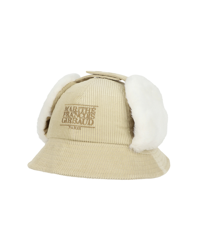 마리떼 키즈 마리떼 키즈 KIDS SMALL CLASSIC LOGO CORDUROY BUCKET HAT beige 착용컷