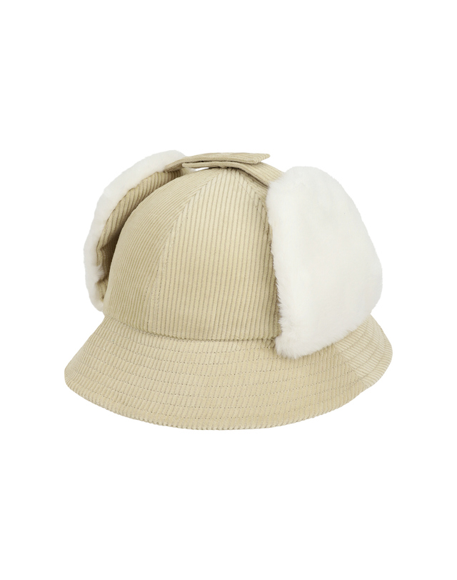 마리떼 키즈 마리떼 키즈 KIDS SMALL CLASSIC LOGO CORDUROY BUCKET HAT beige 착용컷