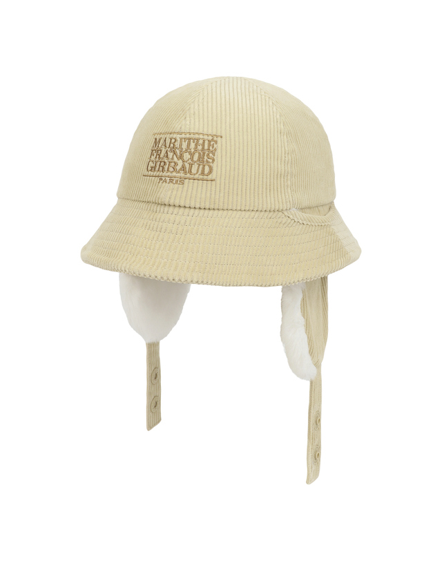 마리떼 키즈 마리떼 키즈 KIDS SMALL CLASSIC LOGO CORDUROY BUCKET HAT beige 착용컷