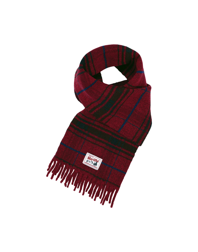 마리떼 키즈 마리떼 키즈 KIDS CHECK MUFFLER burgundy 착용컷