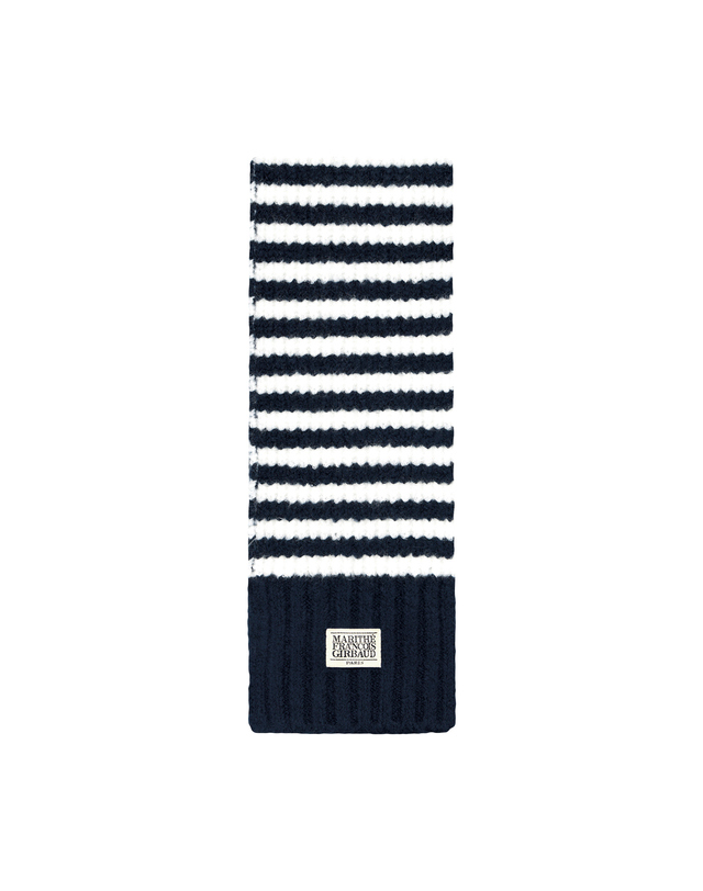 마리떼 키즈 마리떼 키즈 KIDS CLASSIC LOGO KNIT MUFFLER stripe 착용컷